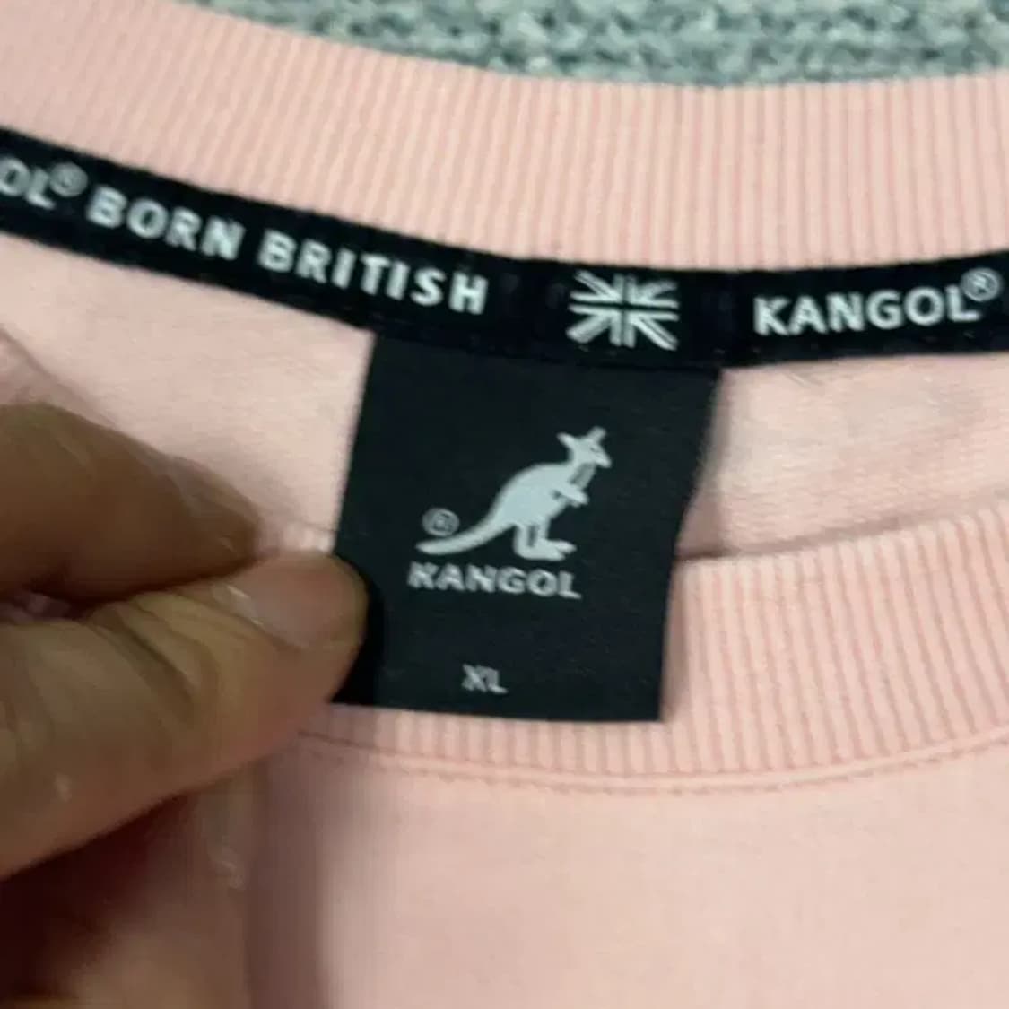 캉골 캐주얼 로고 연핑크 오버핏 맨투맨 XL 상품이미지3