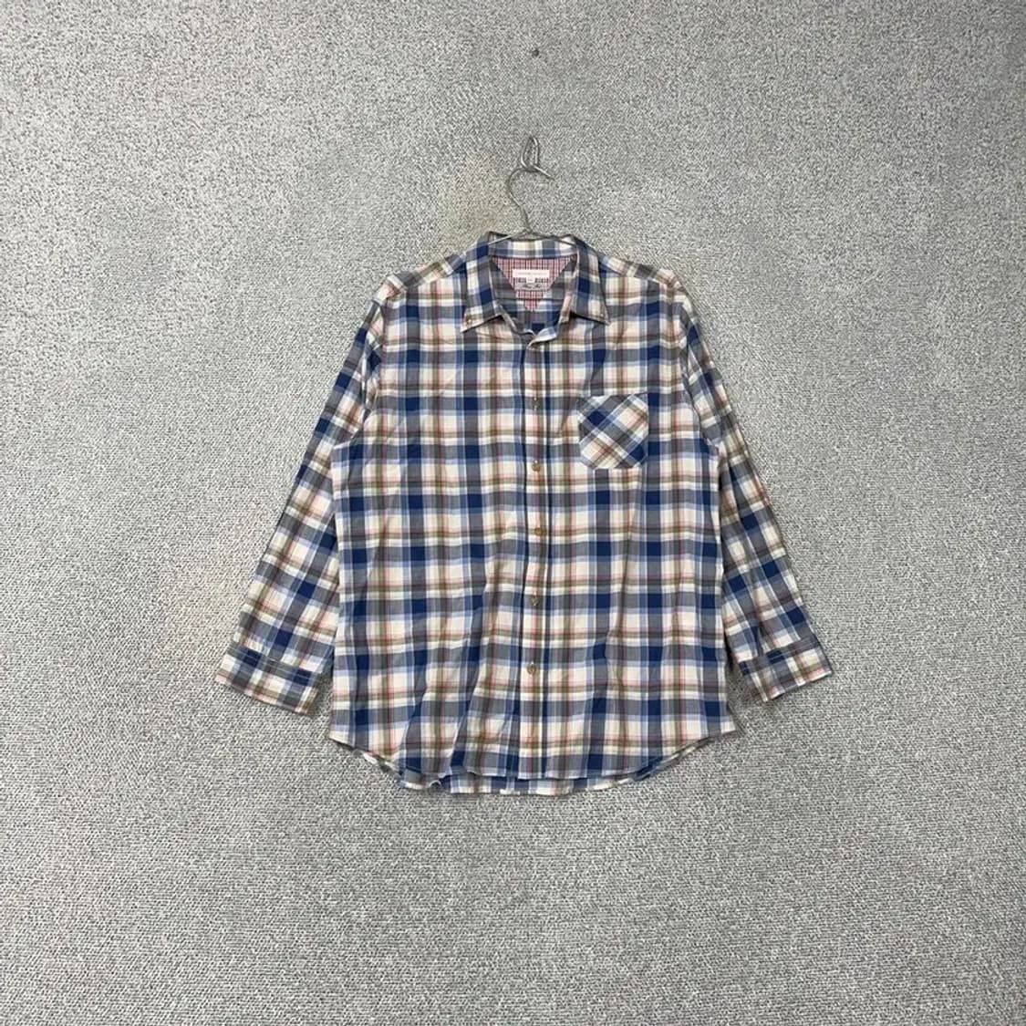 코모도 남성 포켓 캐주얼 체크 남방 셔츠 110 상품이미지1