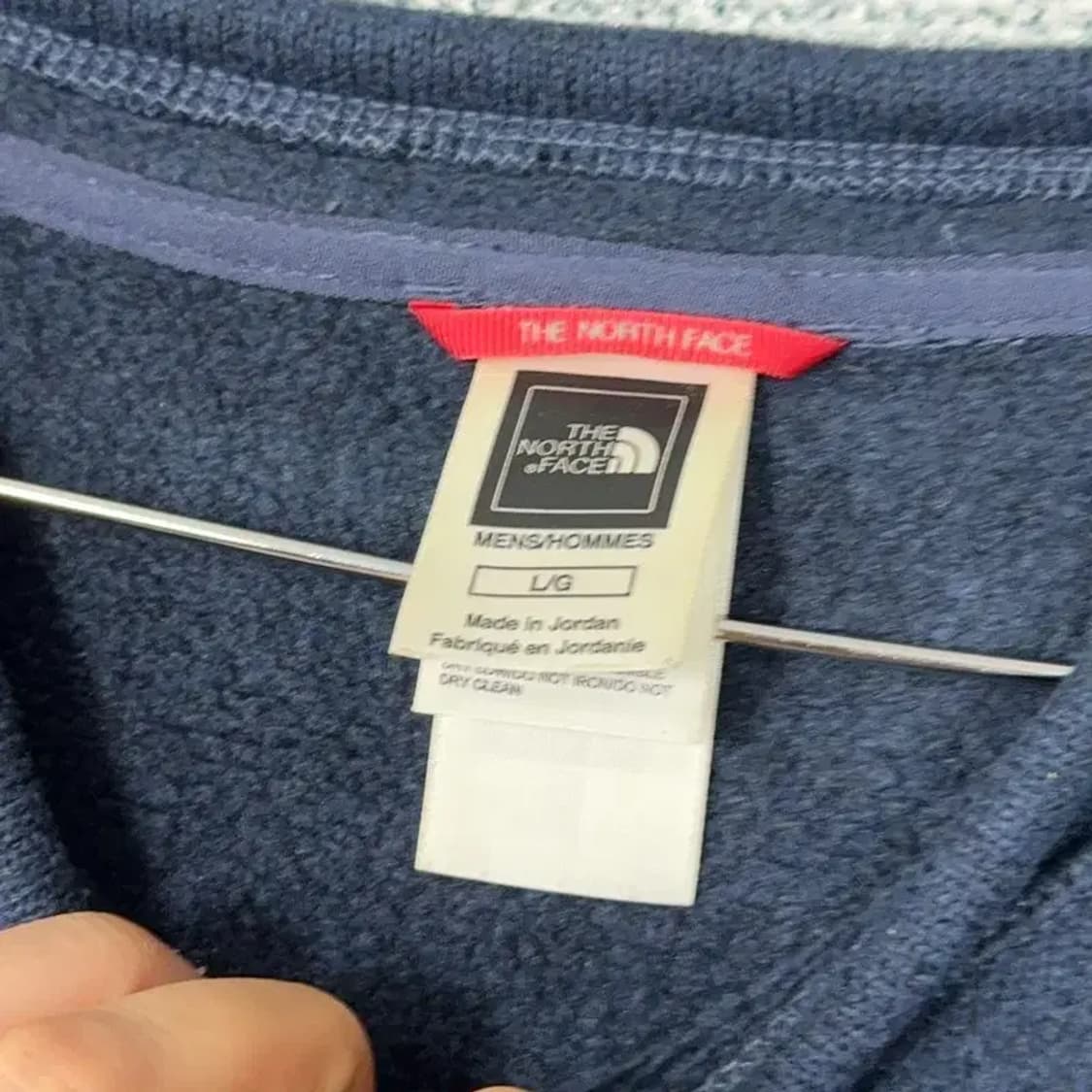 노스페이스 네이비 로고 캐주얼 기모 긴팔티 L 상품이미지3