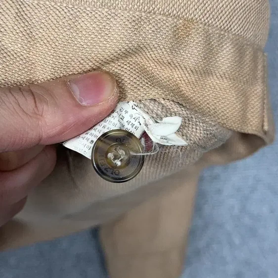 올젠 로고 캐주얼 베이지 남성 클래식 해링턴 자켓 100 상품이미지3