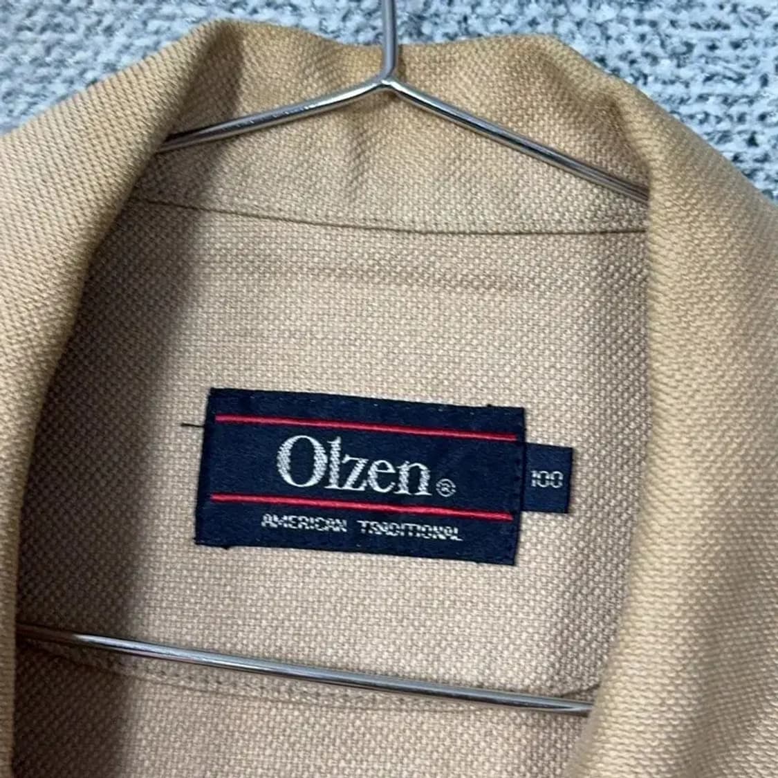 올젠 로고 캐주얼 베이지 남성 클래식 해링턴 자켓 100 상품이미지4