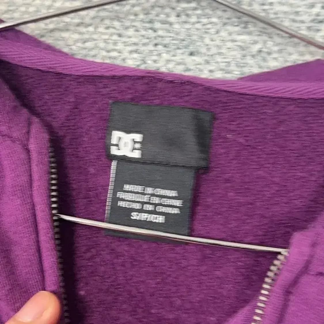 DC 디씨 로고 프린팅 퍼플 후드티 S 상품이미지3