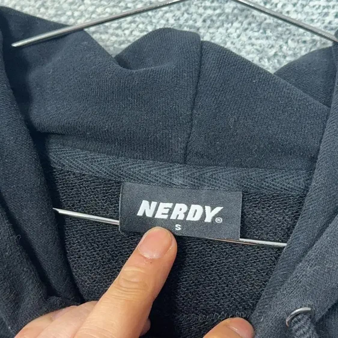 널디 로고 프린팅 블랙 후드티 S 상품이미지3