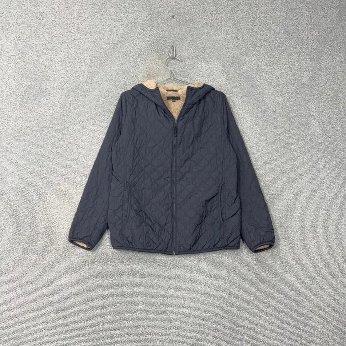 유니클로 보아털 그레이 경량 후드집업 XL 상품이미지1