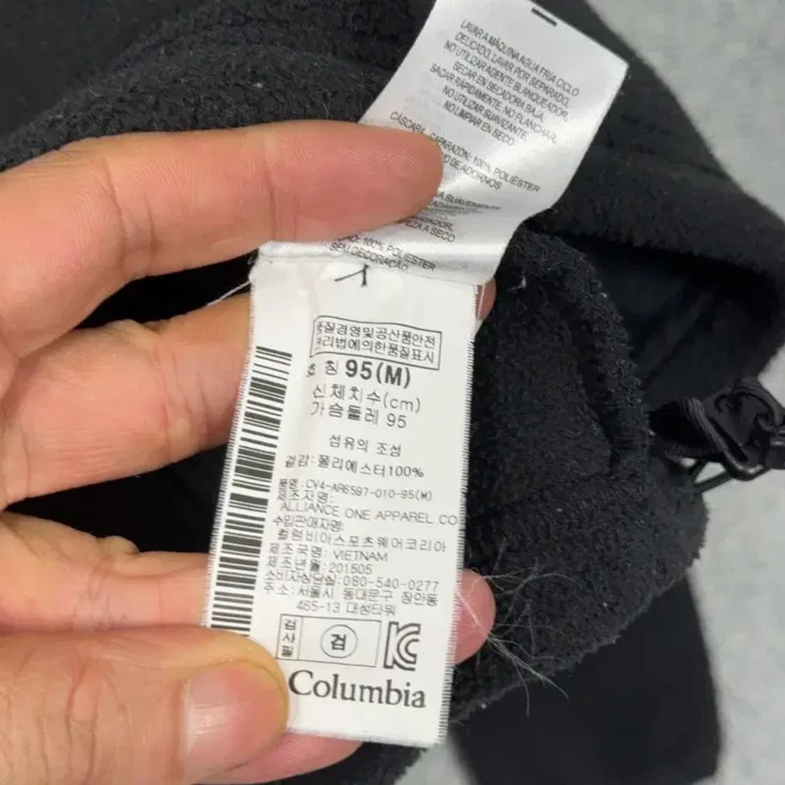 콜롬비아 블랙 후리스 M 상품이미지5