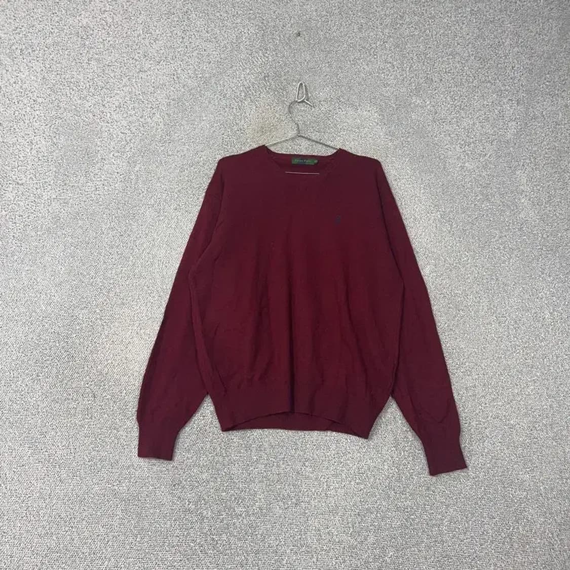 빈폴 로고 남성 버건디 오버핏 울 니트 105 상품이미지1