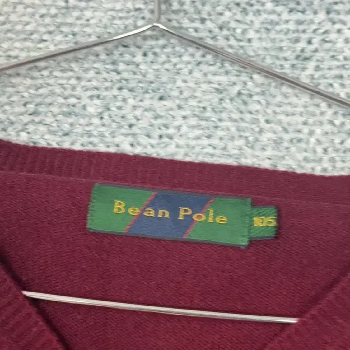 빈폴 로고 남성 버건디 오버핏 울 니트 105 상품이미지3