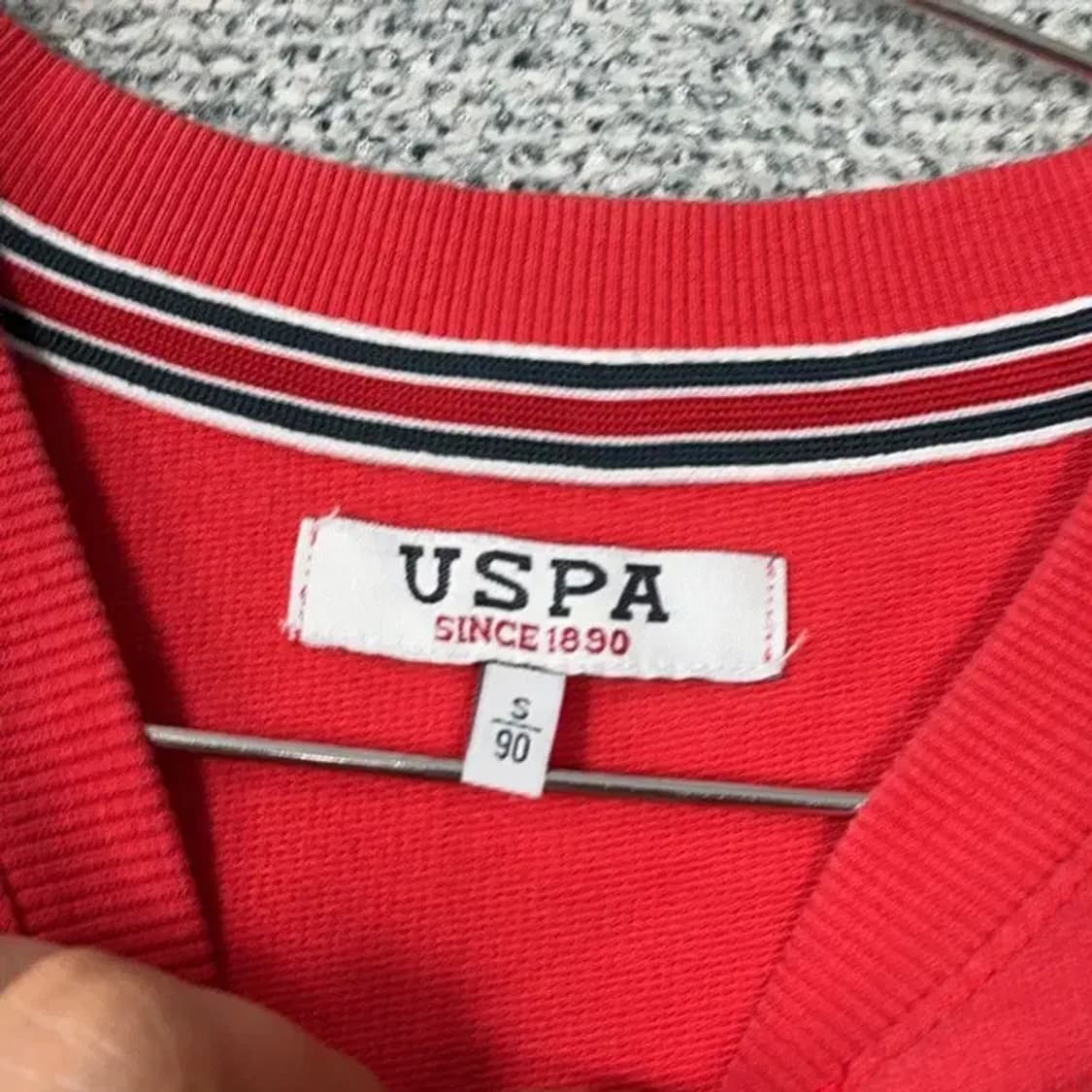 US 폴로 아쎈 로고 레드 캐주얼 맨투맨 S 상품이미지3