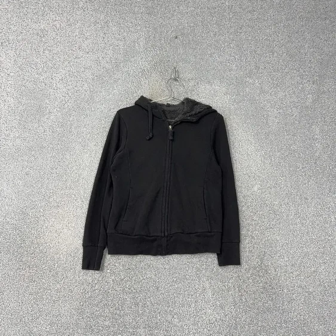 유니클로 블랙 보아털 후드집업 M 상품이미지1