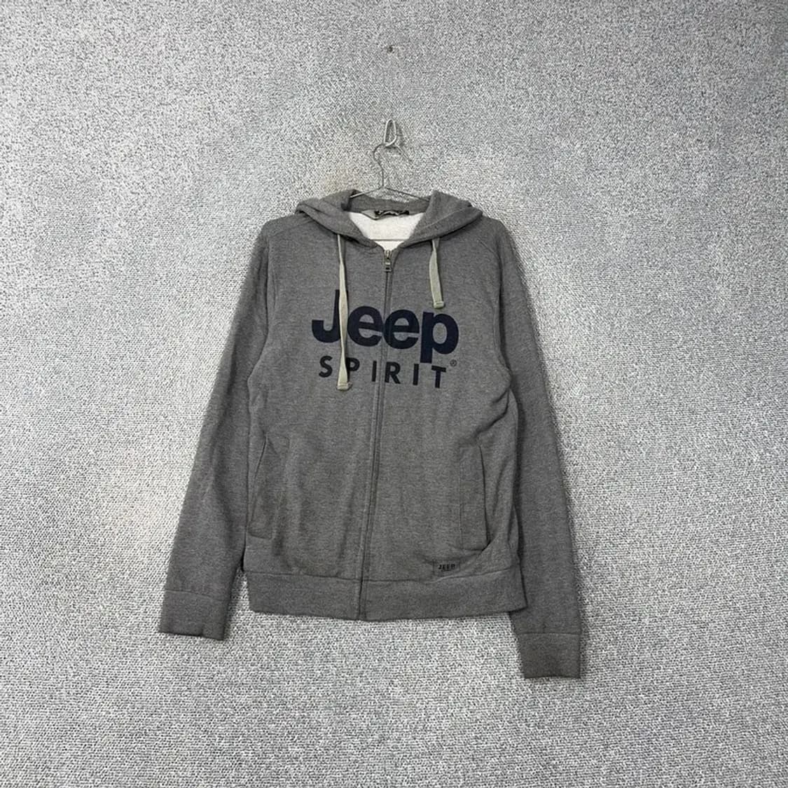 지프 스프릿 프린팅 로고 그레이 후드집업 M 상품이미지1