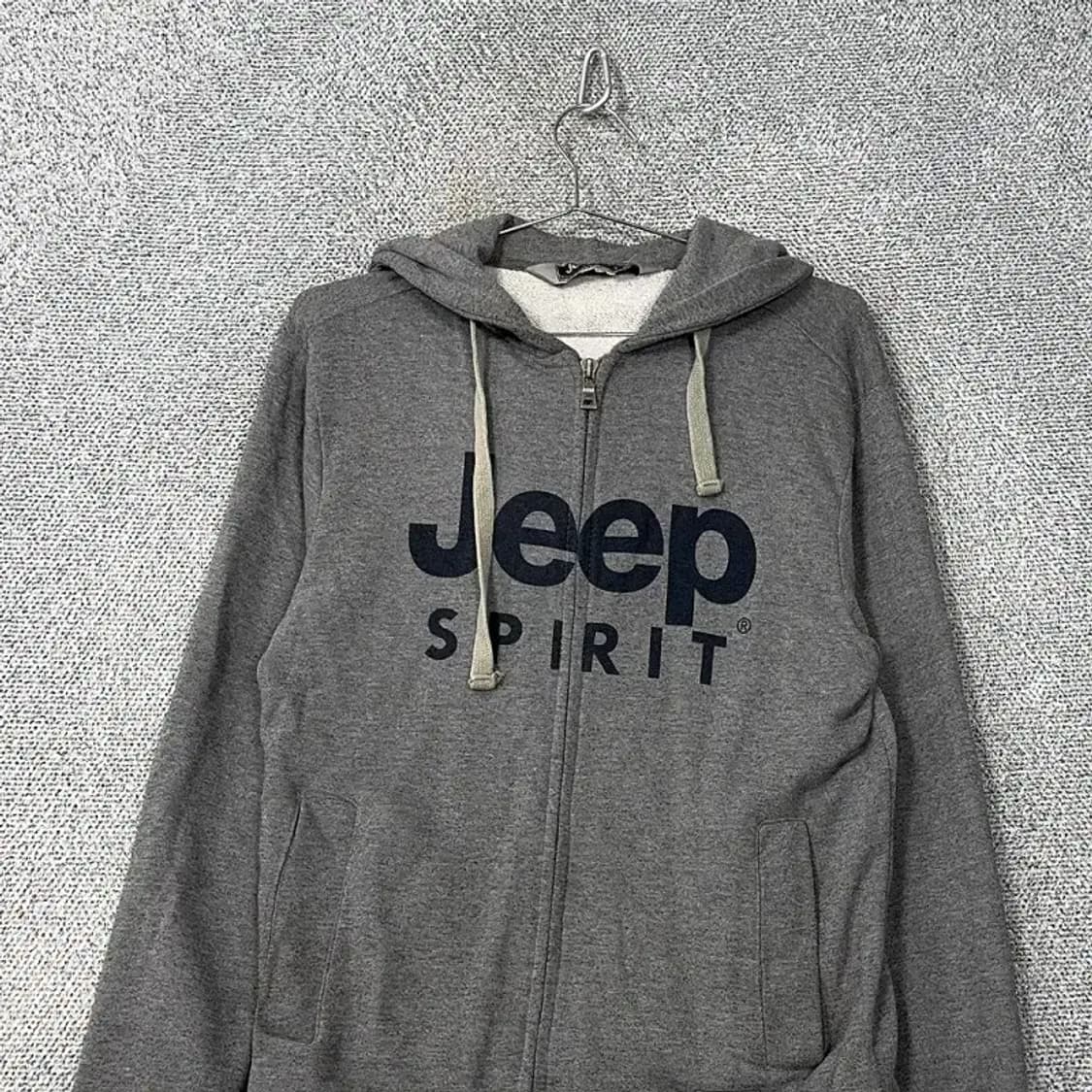 지프 스프릿 프린팅 로고 그레이 후드집업 M 상품이미지3