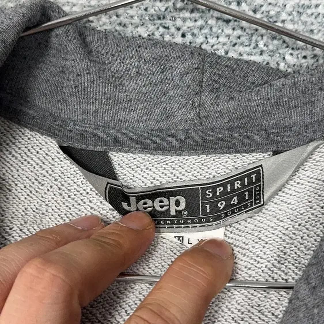 지프 스프릿 프린팅 로고 그레이 후드집업 M 상품이미지5