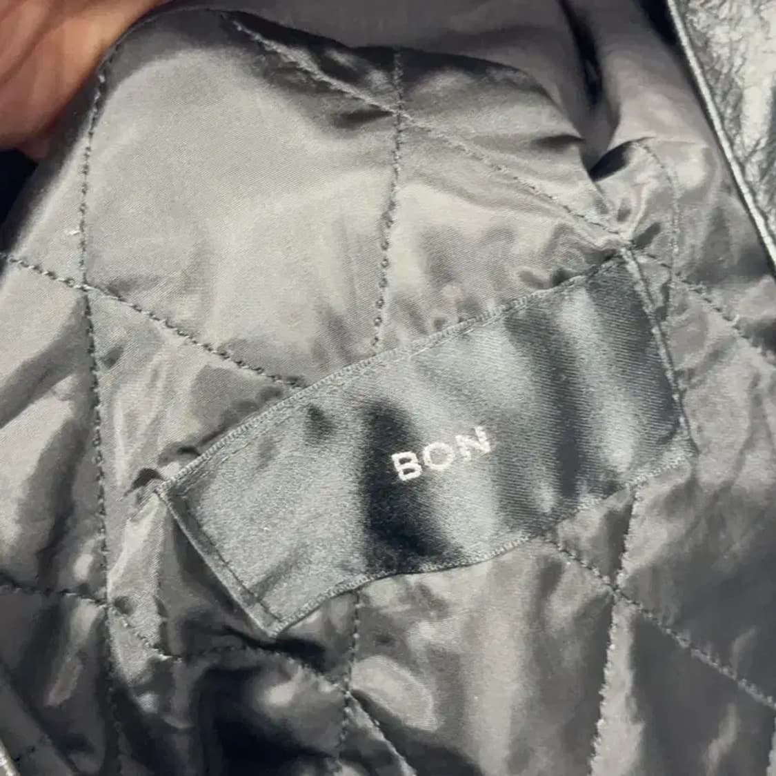 본 BON 남성 블랙 빈티지 레더 포인트 자켓 95 상품이미지3