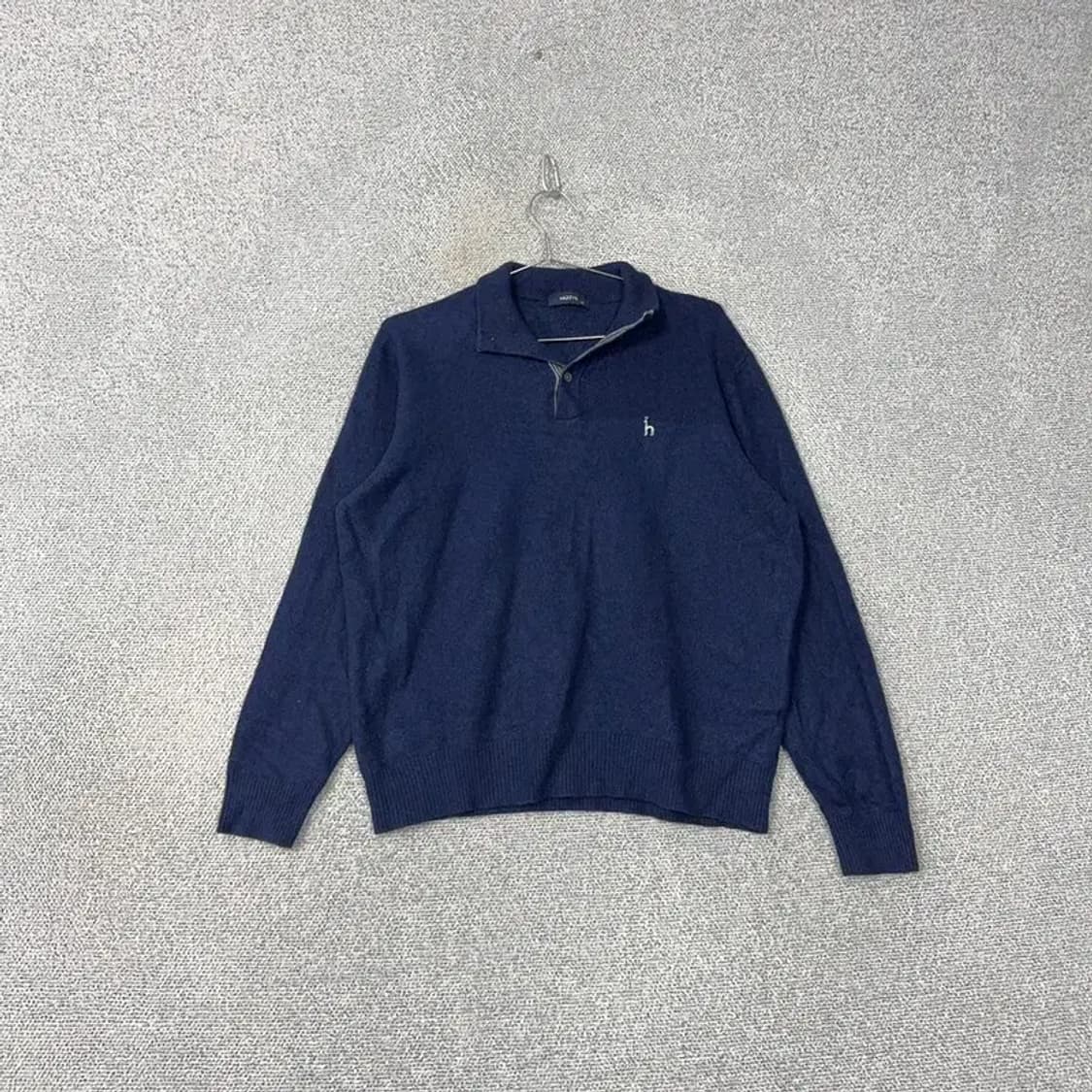 해지스 네이비 로고 남성 클래식 캐시미어 100% 니트 110 상품이미지1