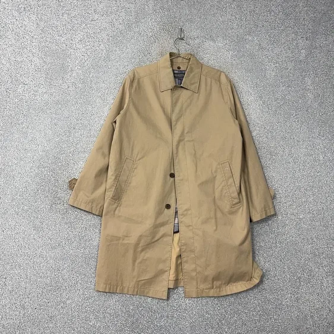 해지스 남성 클래식 버튼 베이지 트렌치 코트 95 상품이미지2