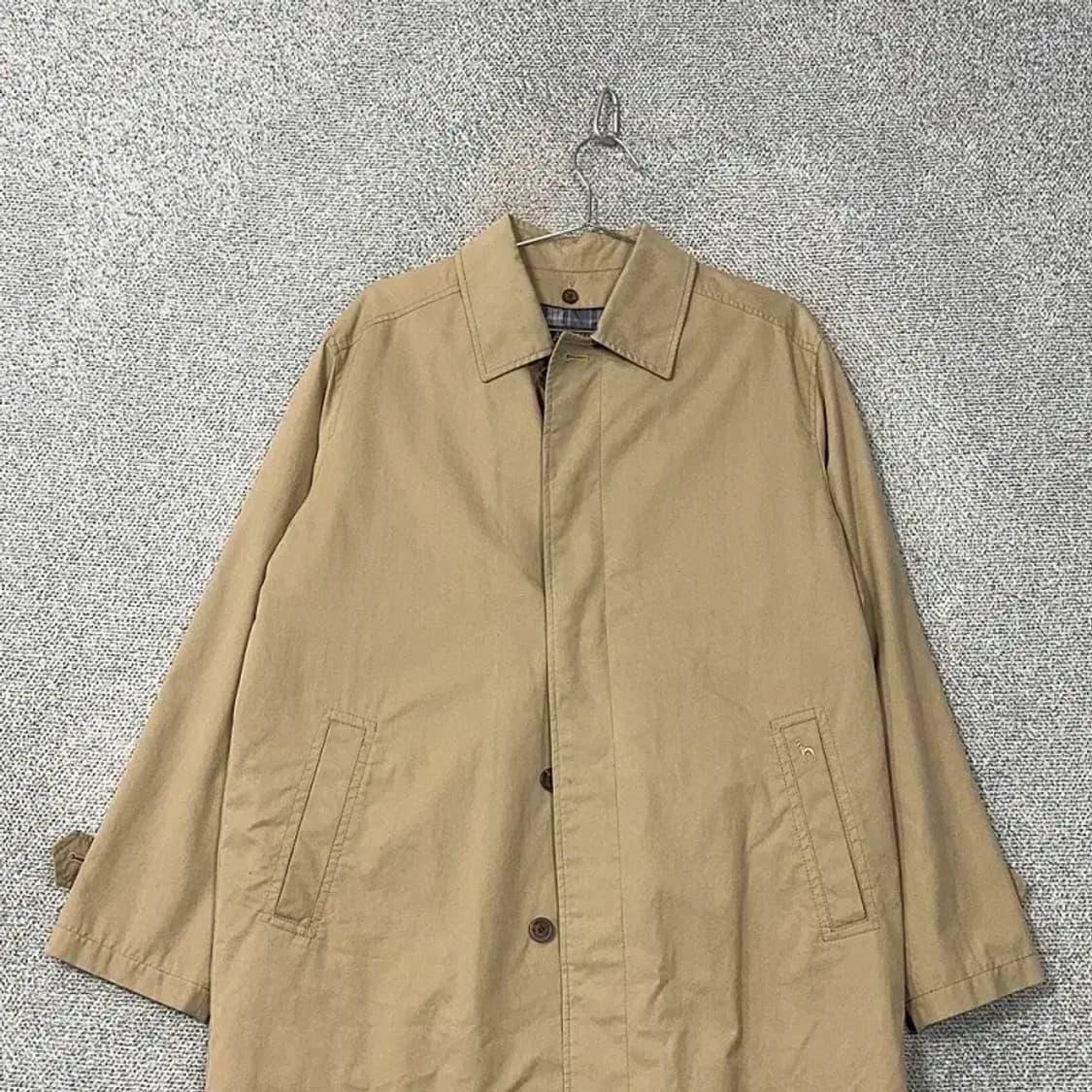 해지스 남성 클래식 버튼 베이지 트렌치 코트 95 상품이미지3