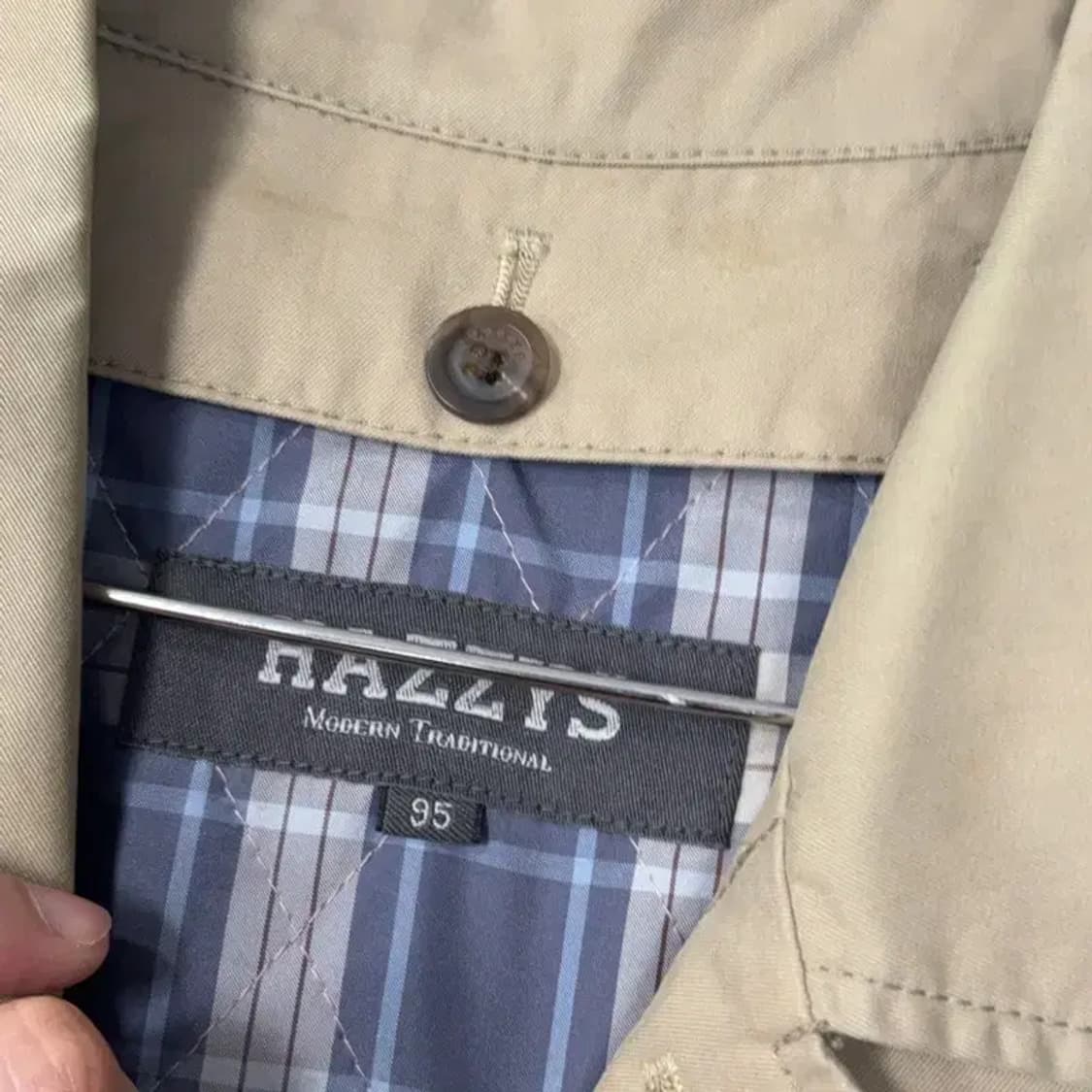 해지스 남성 클래식 버튼 베이지 트렌치 코트 95 상품이미지5