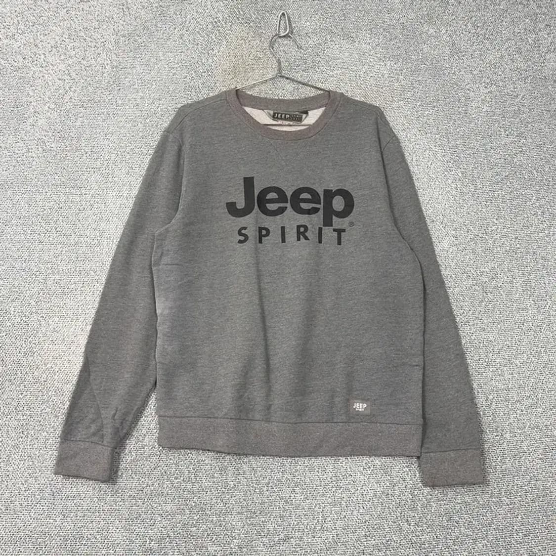 지프 스피릿 로고 프린팅 그레이 맨투맨 S 상품이미지1