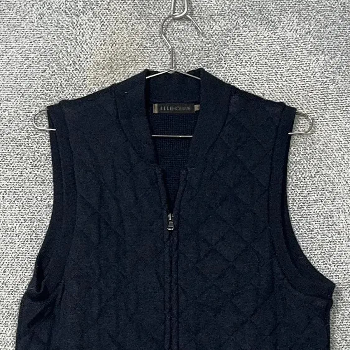 엘르 옴므 퀄팅 네이비 조끼 집업 95 상품이미지3