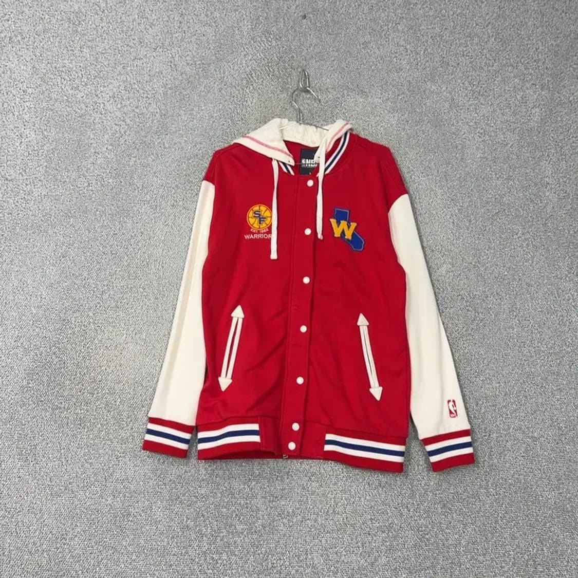 NBA 골든스테이트 레드 후드 스타디움 자켓 S 상품이미지1