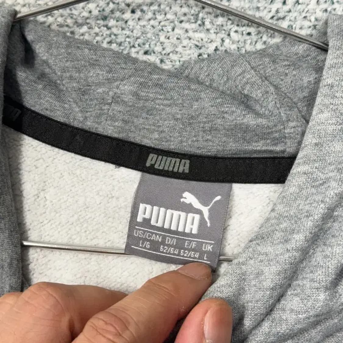 푸마 로고 그레이 후드티 L 상품이미지3