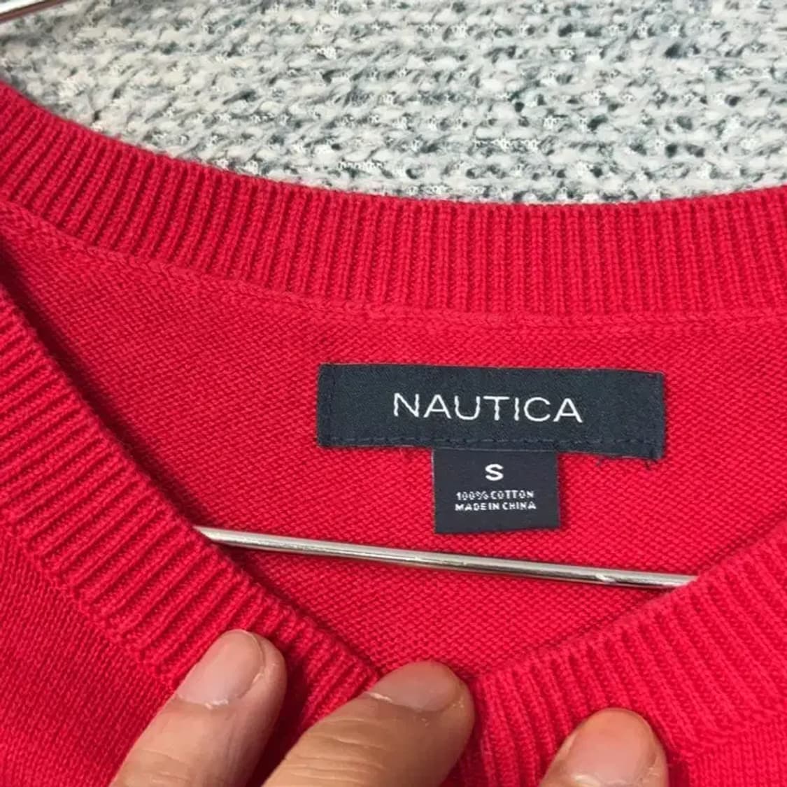 노티카 캐주얼 레드 니트 S 상품이미지5