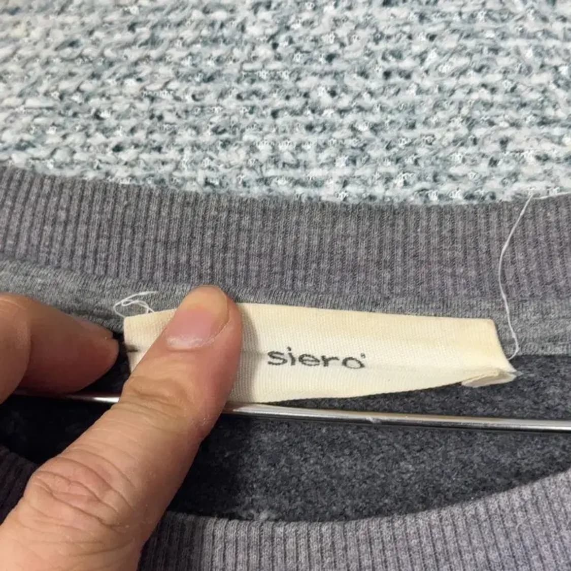 시에로 프린팅 그레이 맨투맨 S 상품이미지3