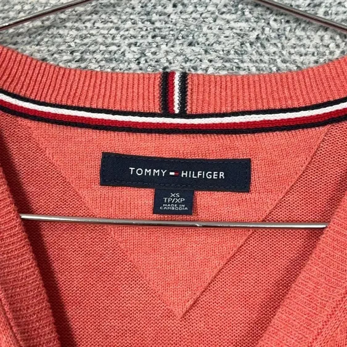 타미힐피거 브이넥 코랄 니트 XS 상품이미지5