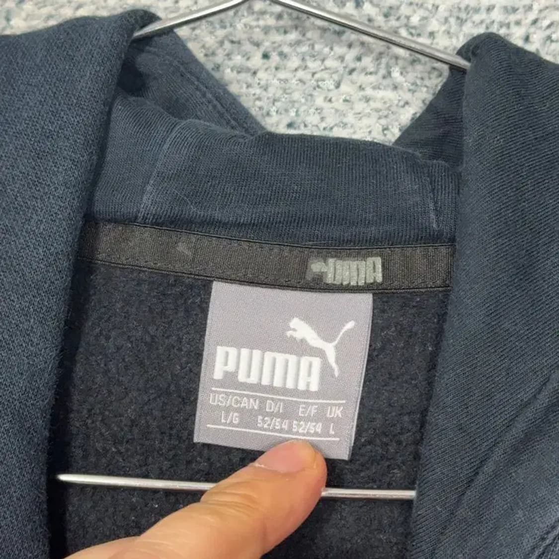 푸마 로고 블랙 후드티 L 상품이미지3