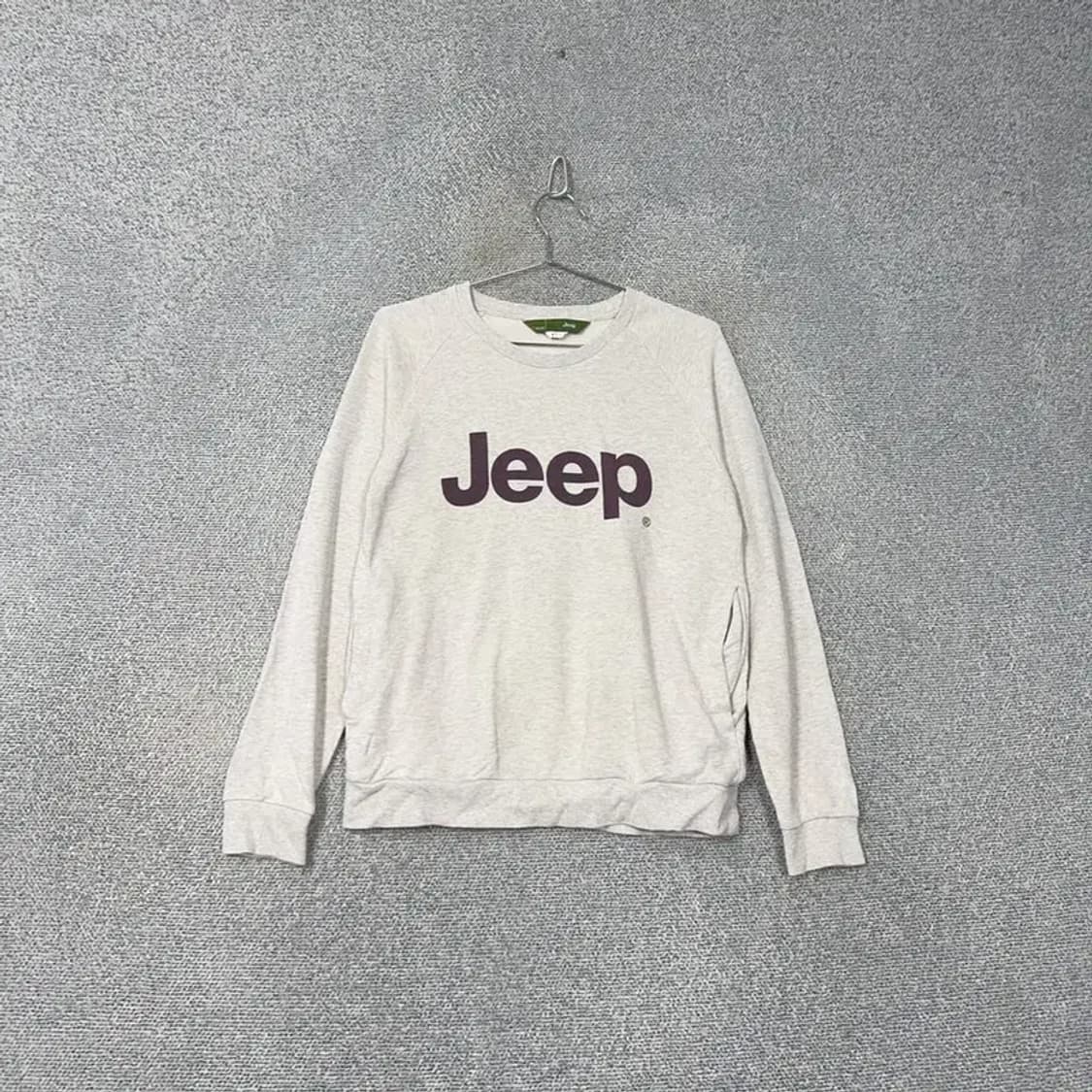 지프 프린팅 로고 그레이 맨투맨 S 상품이미지1