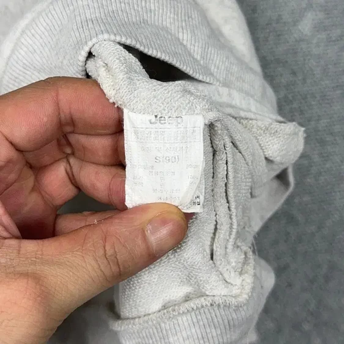 지프 프린팅 로고 그레이 맨투맨 S 상품이미지4