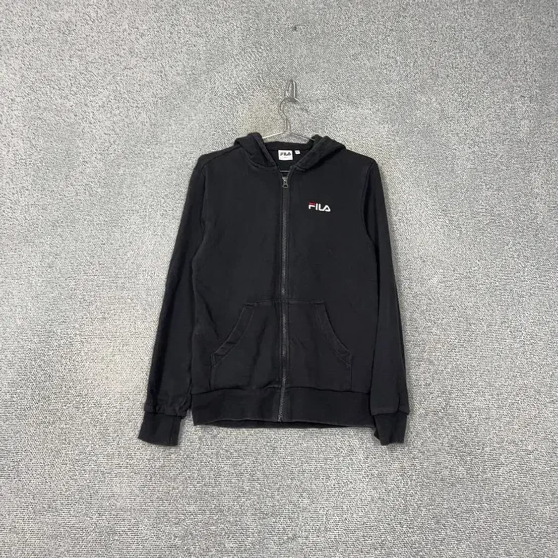 휠라 로고 블랙 후드집업 S 상품이미지1