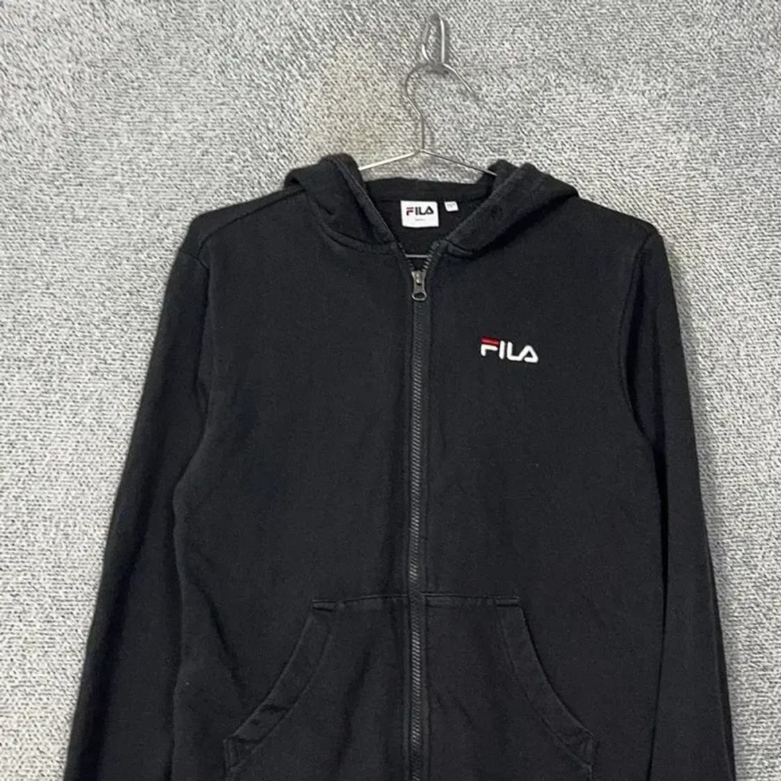 휠라 로고 블랙 후드집업 S 상품이미지3