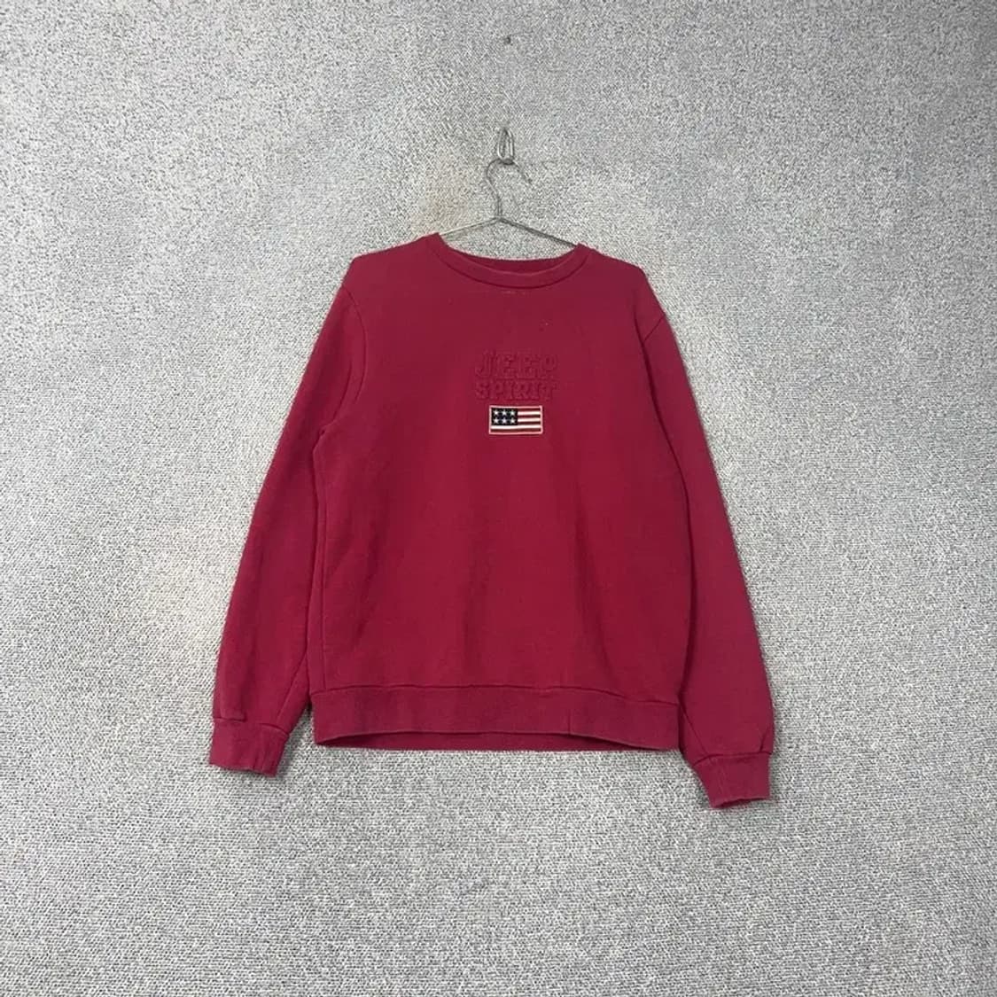 지프 와인 버건디 성조기 로고 맨투맨 100 상품이미지1