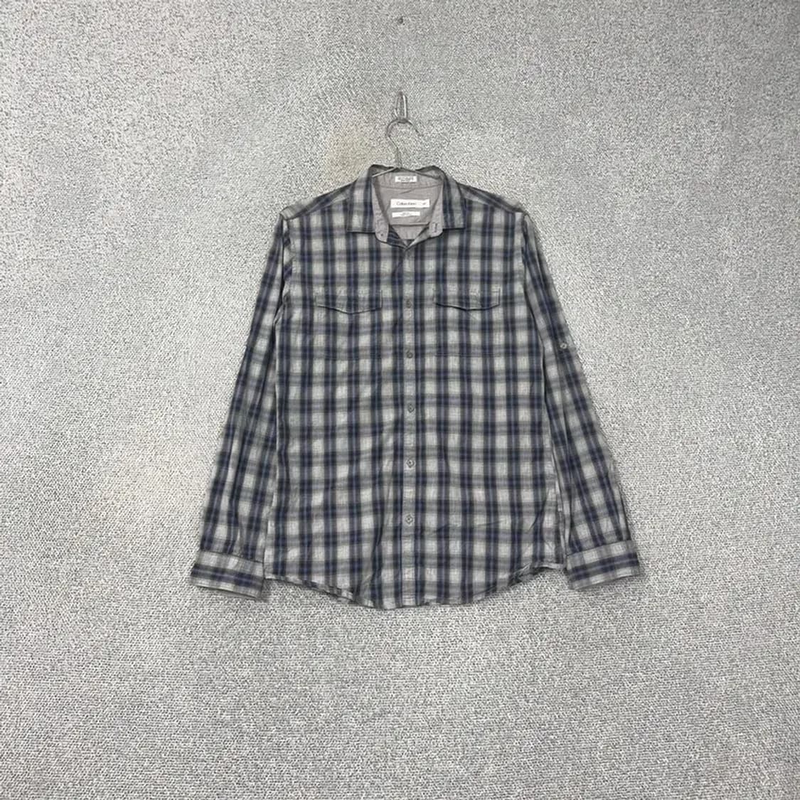 캘빈클라인 캐주얼 투포켓 플란넬 체크 남방 셔츠 S 상품이미지1