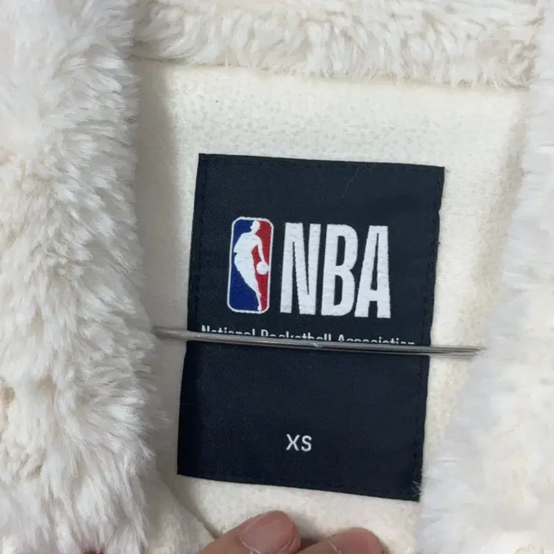 NBA 크림 양털 뽀글이 후리스 롱 후드집업 XS 상품이미지3
