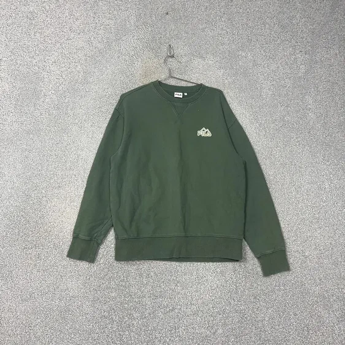 휠라 카키 로고 백프린팅 캐주얼 남성 맨투맨 L 상품이미지2