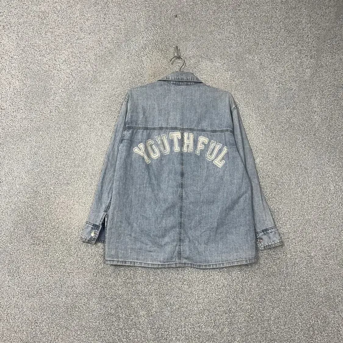 지프 라이트 블루 스티치 빈티지 데님 셔츠 S-M 상품이미지2