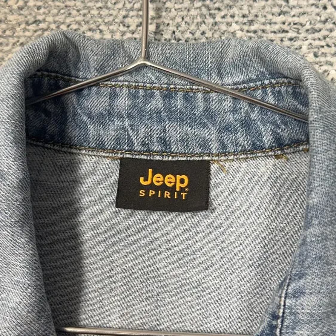 지프 라이트 블루 스티치 빈티지 데님 셔츠 S-M 상품이미지3