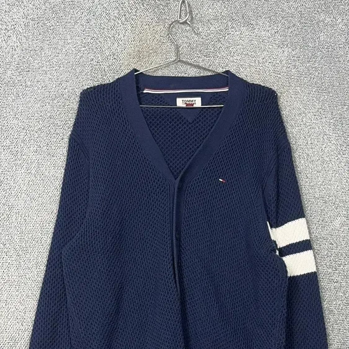 타미 진스 네이비 완장 로고 코튼 니트 가디건 L 상품이미지3