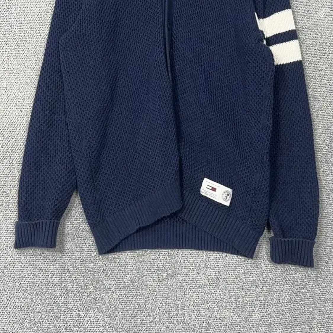 타미 진스 네이비 완장 로고 코튼 니트 가디건 L 상품이미지4
