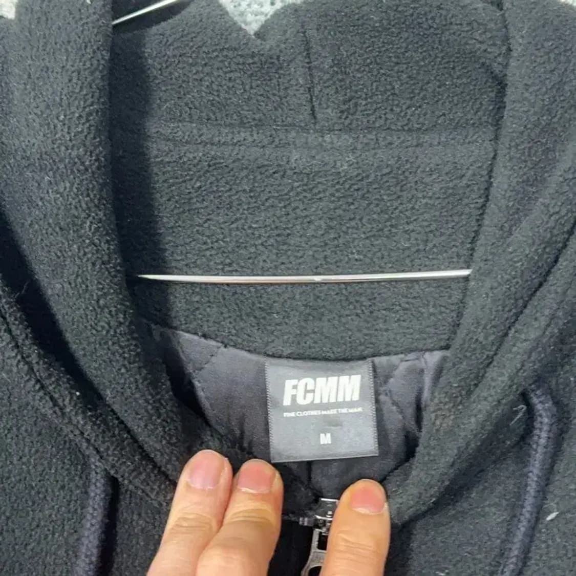 FCMM 로고 블랙 스웻 오버핏 후드집업 M 상품이미지3