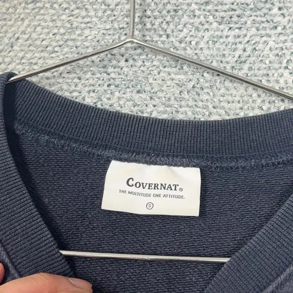 커버낫 로고 네이비 맨투맨 S 상품이미지3