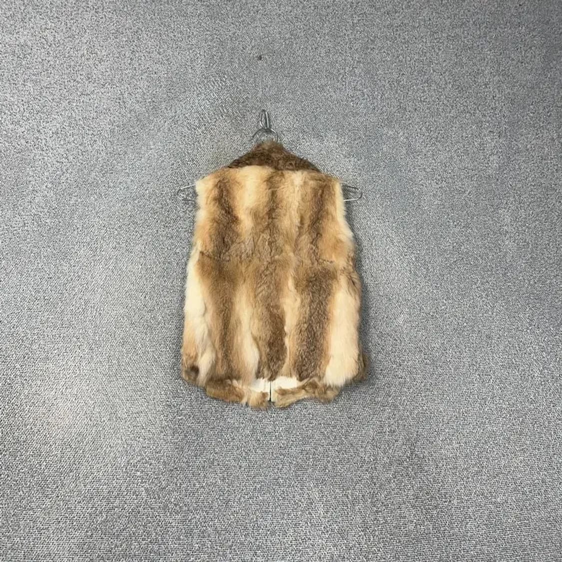 여성 토끼털 베이지 퍼 조끼 66 상품이미지2