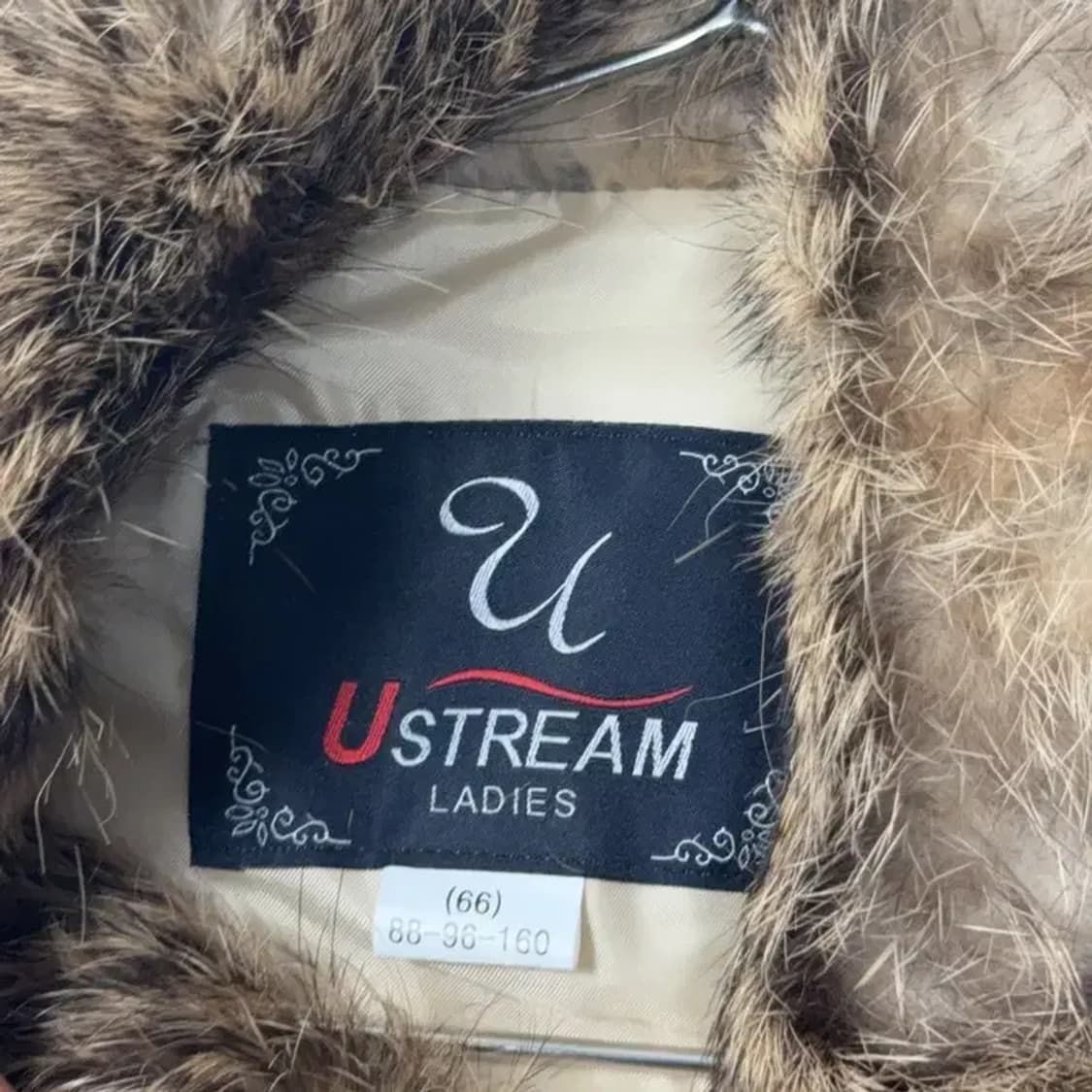 여성 토끼털 베이지 퍼 조끼 66 상품이미지5