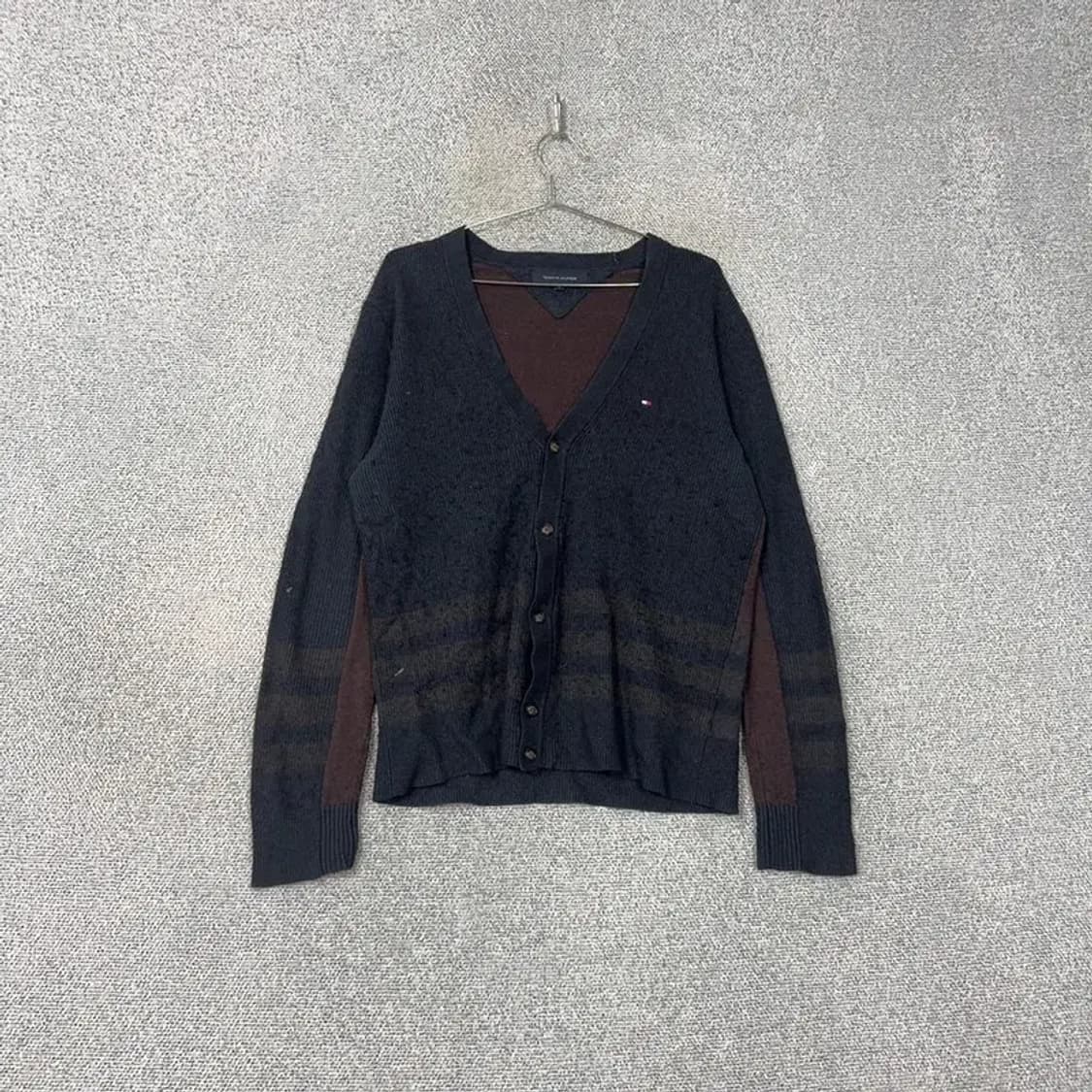 타미힐피거 네이비 패턴 가디건 M 상품이미지1
