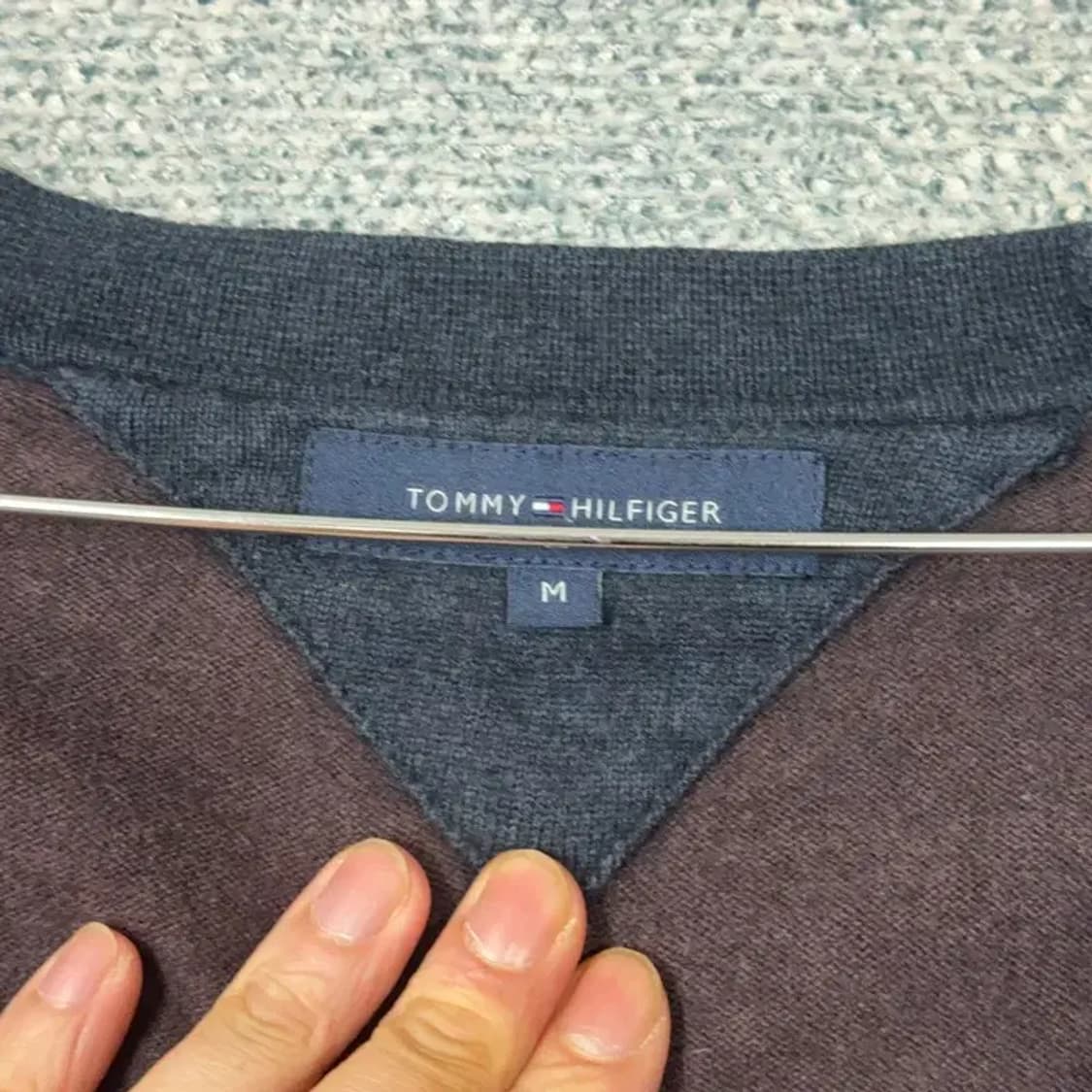 타미힐피거 네이비 패턴 가디건 M 상품이미지3