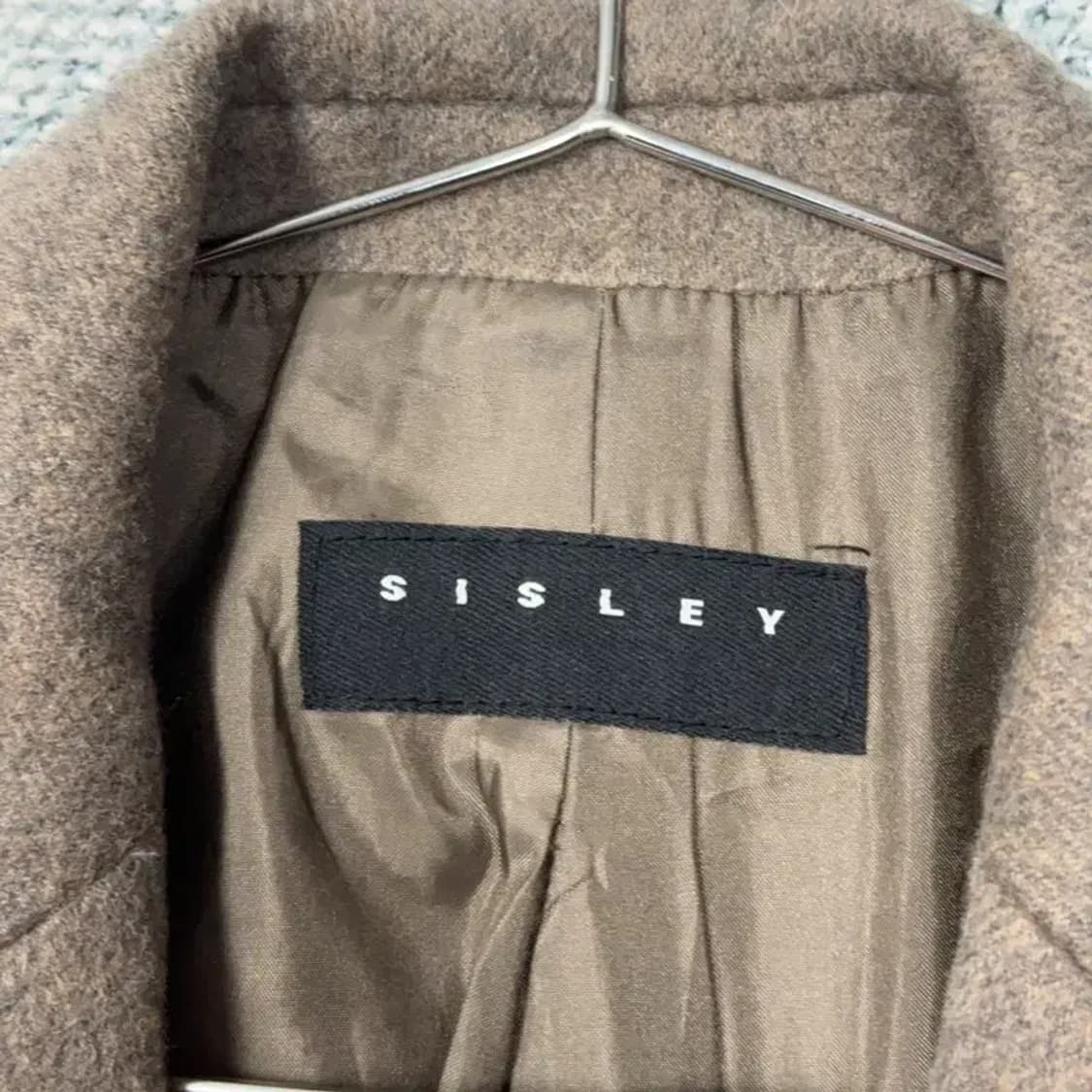 시슬리 여성 브라운 울 코트 42 상품이미지5