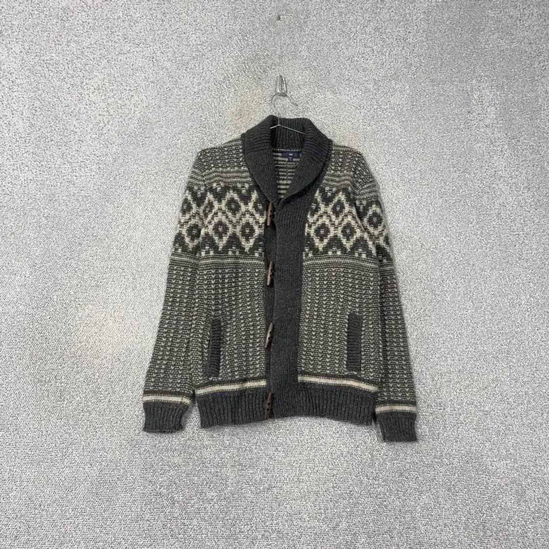 갭 아가일 숄카라 그레이 가디건 M 상품이미지1