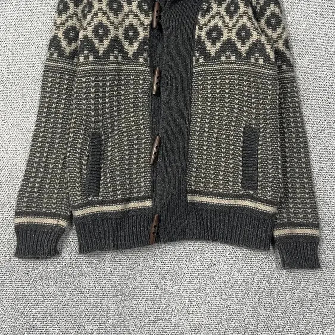 갭 아가일 숄카라 그레이 가디건 M 상품이미지4